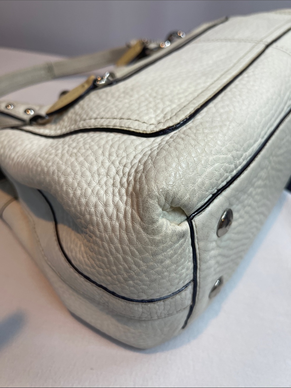 Coach G1085-F14686 Penelope Crème Pebbled Leather Tote/Shoulder Bag Ivory Cream - Picture 11 of 14